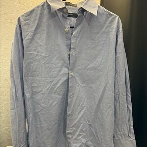 Perry Ellis Blue Dress Shirt Classic Cotton Blend